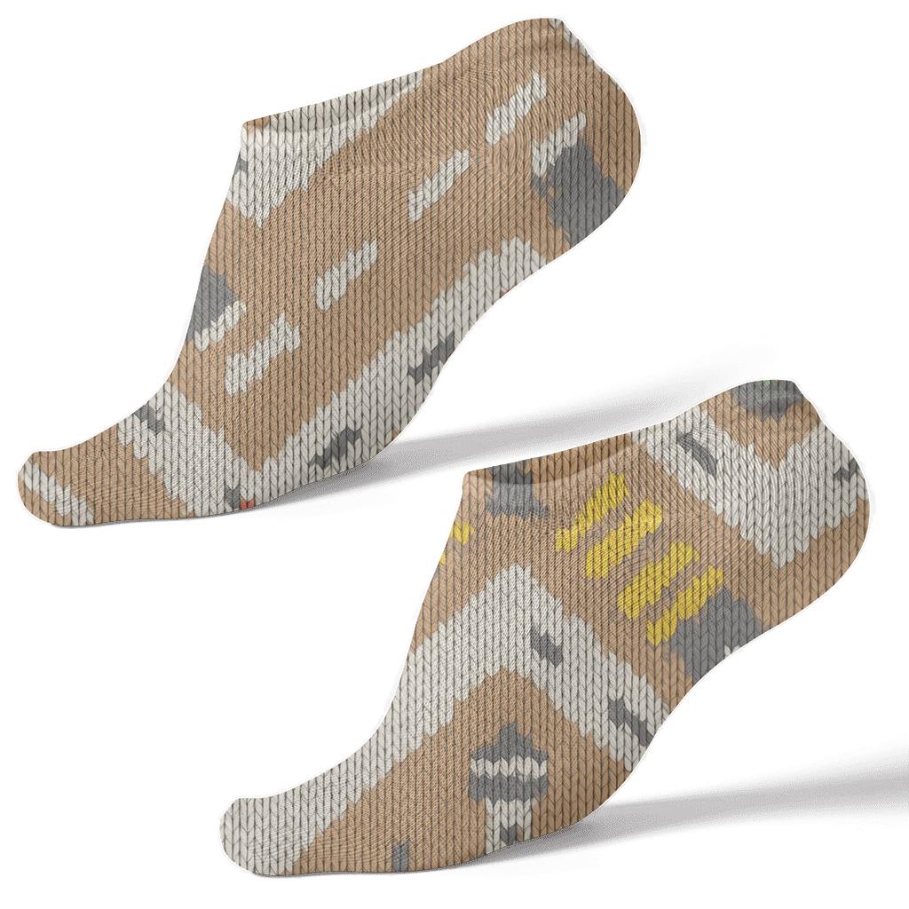 Knitted Air Traffic Controller Runway Chevron Tapestry soft everyday ankle socks