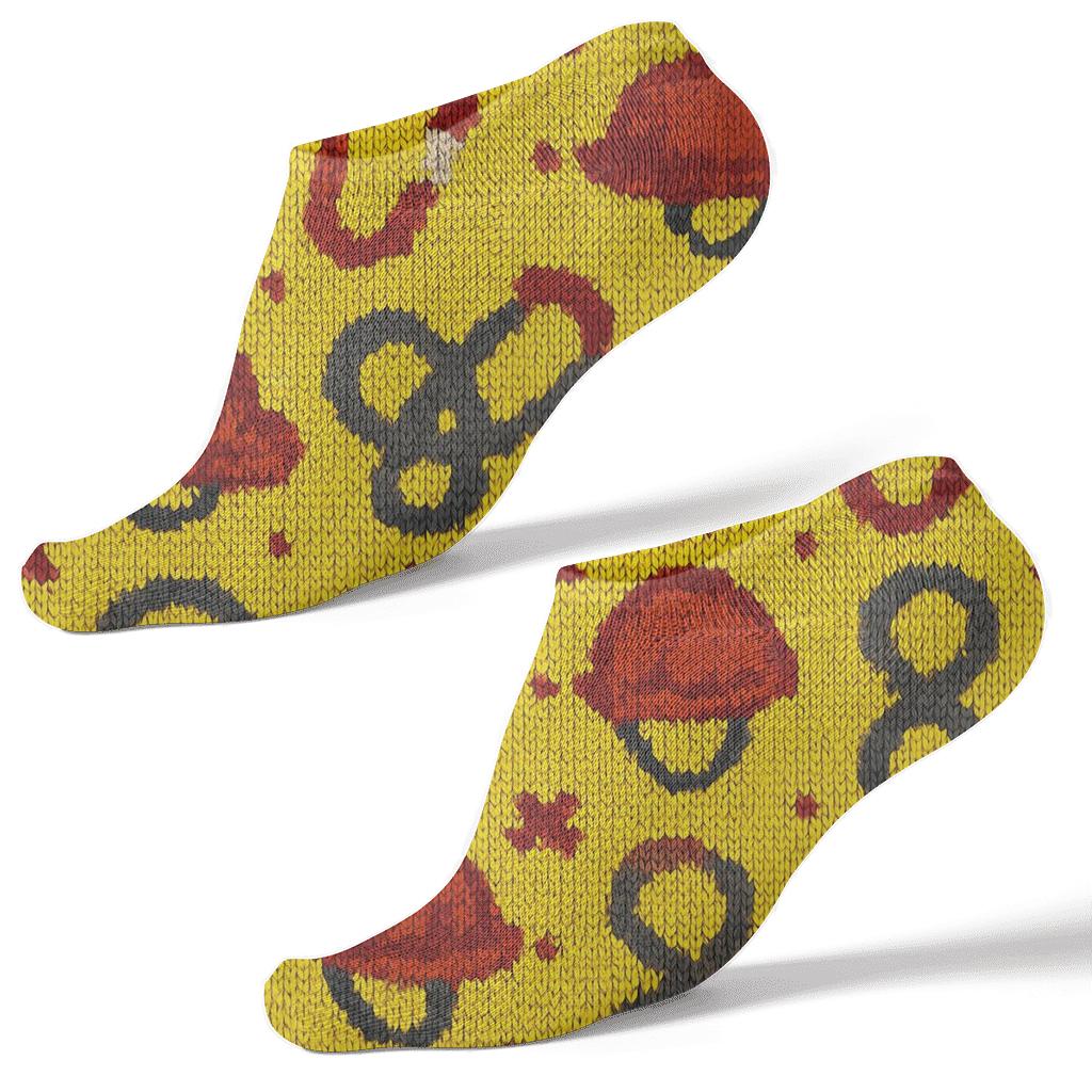 Rescue Worker Rope Lattice On Safety Yellow Field premium sports ankle socks