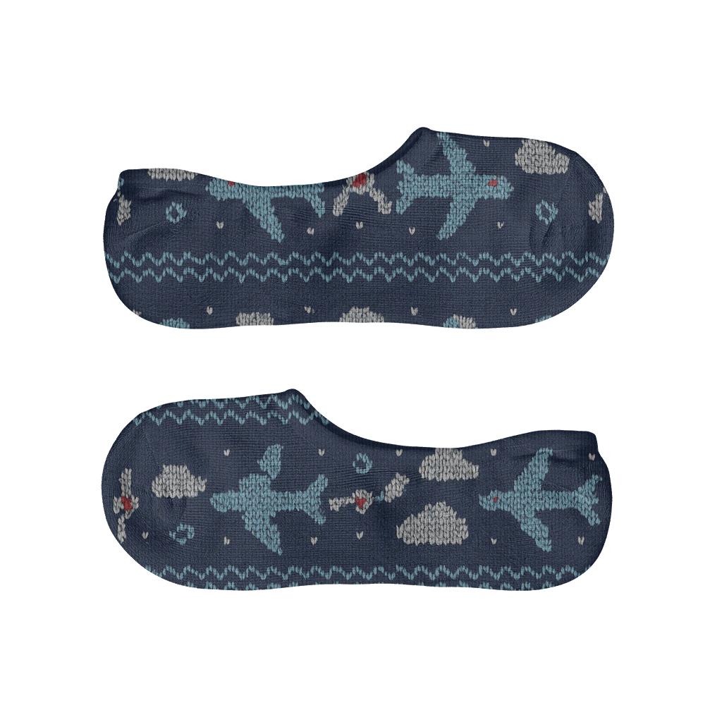 Knitted Airplane Fair Isle Sky Bands trendy no-show sock styles