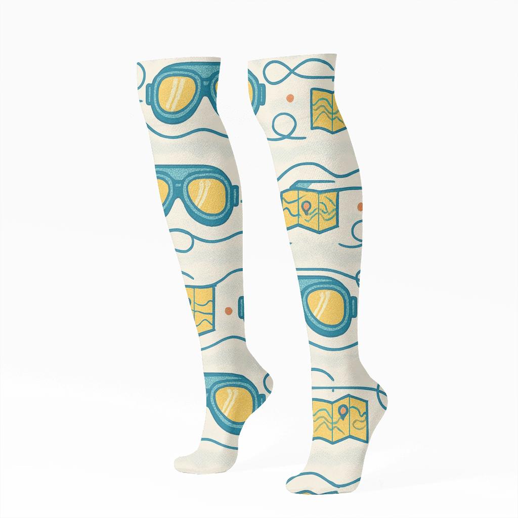 Cloud Bands With Pilot Goggles Repeat premium sports knee-high socks