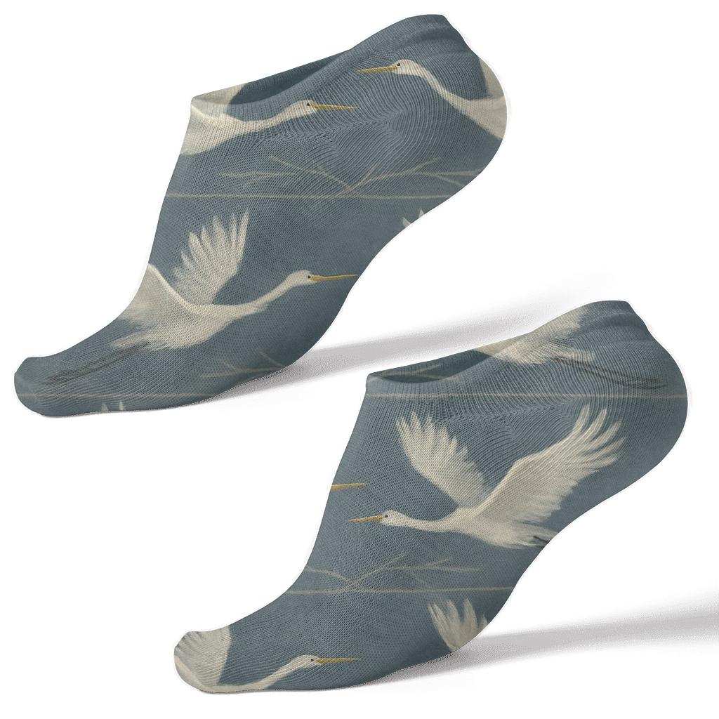 Crane Flight Mirror Bands On Slate Background premium sports ankle socks