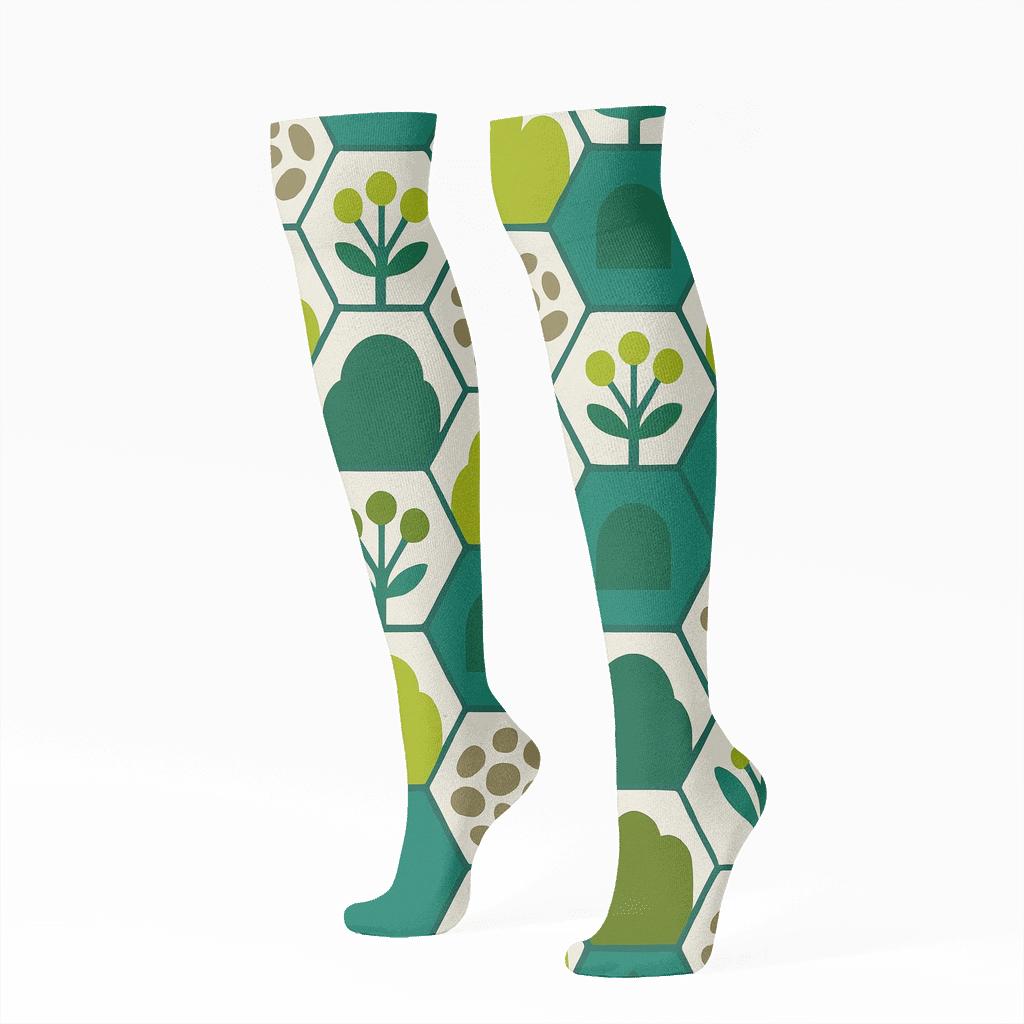 Garden Path Tessellation For Landscaper personalized knee-high socks