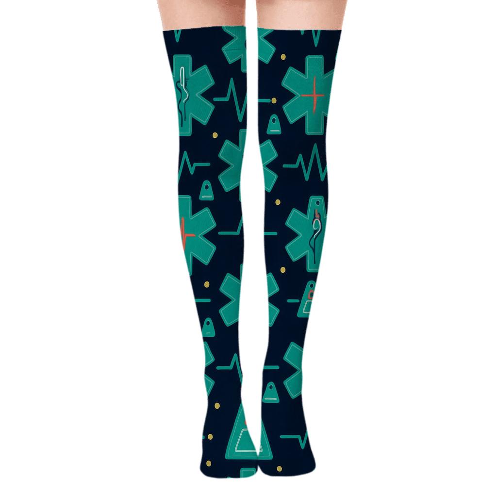 Triage Tilework With Paramedic Pulse comfortable cotton over-the-knee socks