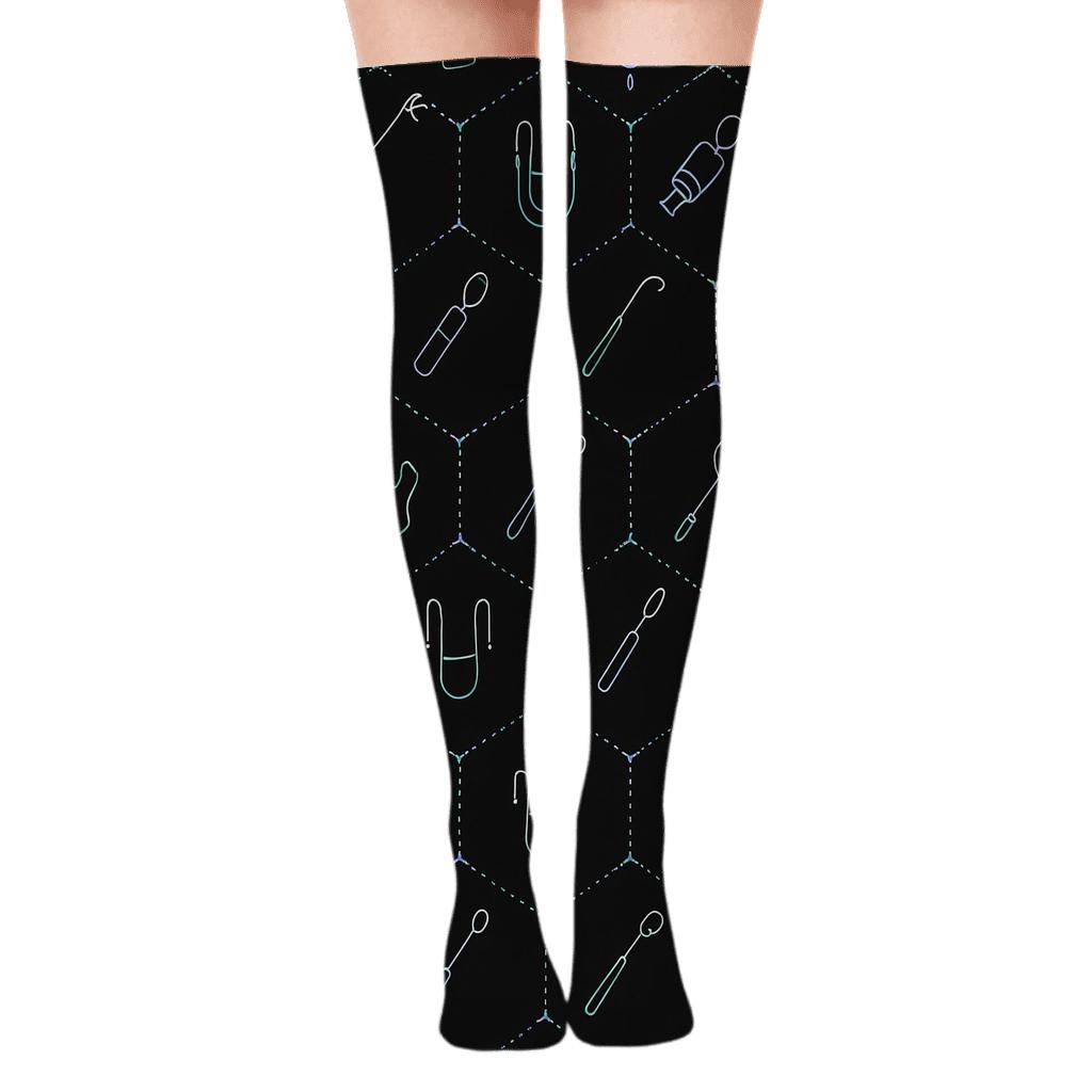 Adaptive Equipment Lattice For Occupational Therapist Print custom over-the-knee socks