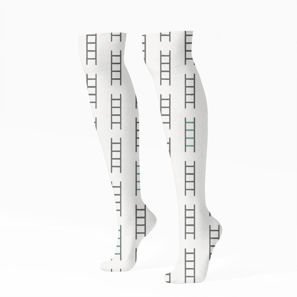 Fine Ladder Alternation personalized knee-high socks
