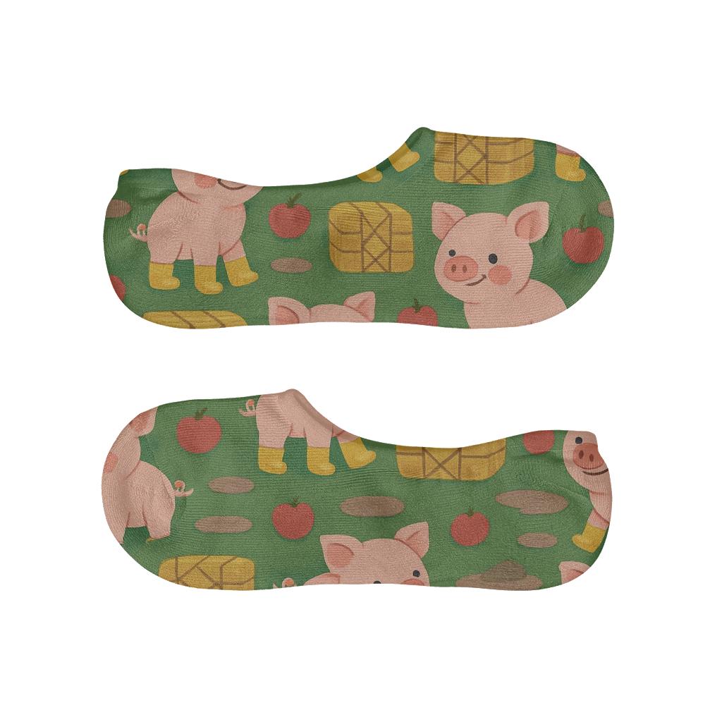 Straw Lattice Pig Parade breathable no-show socks
