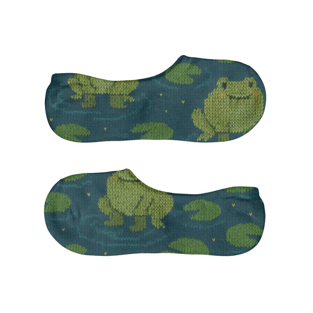 Knitted Illusion Frog Pond Party trendy no-show sock styles