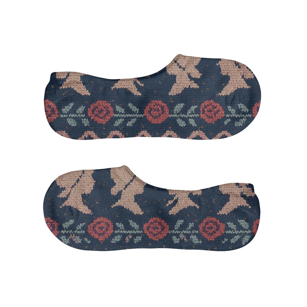 Rose And Ribbon Tessellation For Mary comfortable low-cut socks