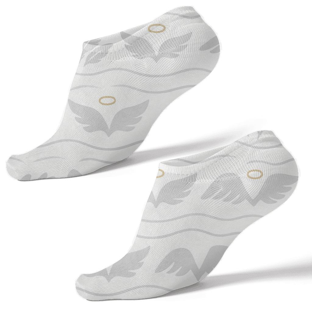 Angel Wing Chevron In Soft Silver unique graphic ankle socks