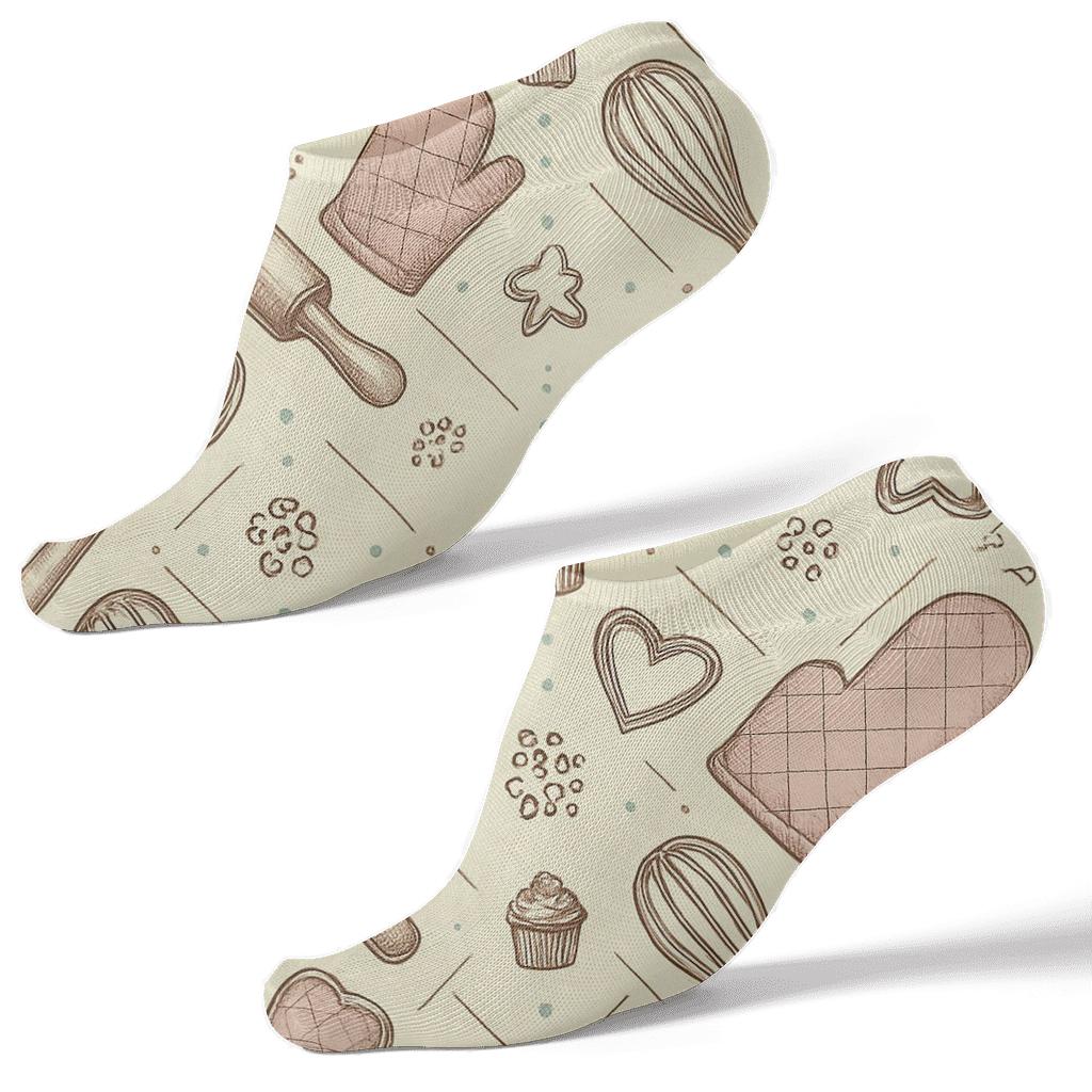 Vintage Naturalist Poster Look With Baker Tool Lattice unique graphic ankle socks