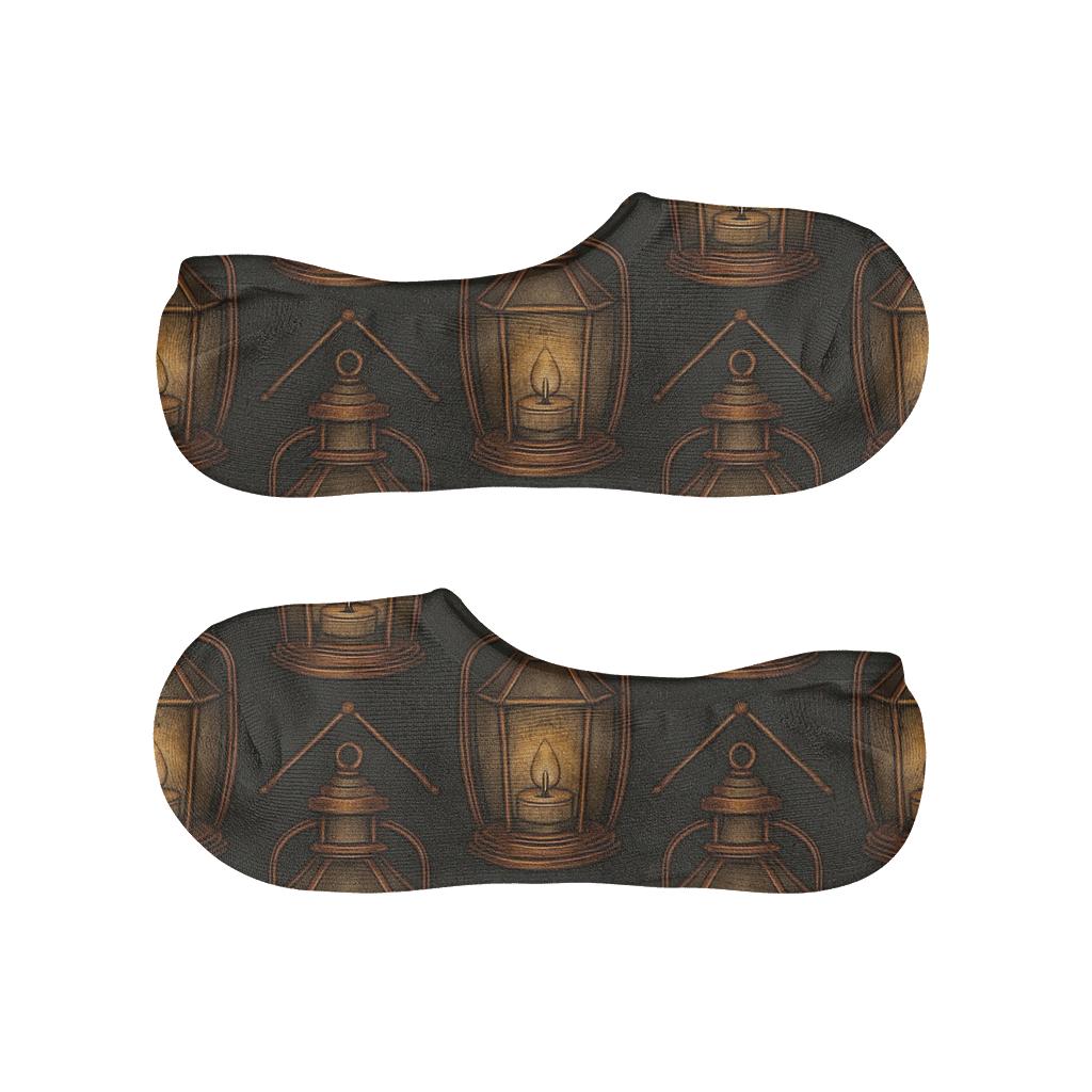 Lantern Lattice In Candle Glow soft cotton no-show socks