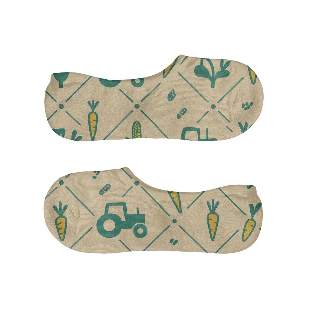 Farmer Tractor And Crop Lattice personalized invisible socks