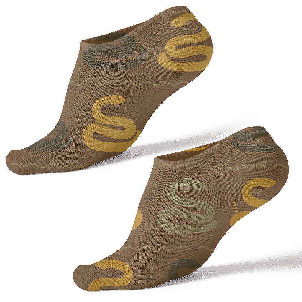 Desert Bands With Coiled Snake Minimal Graphic unique graphic ankle socks