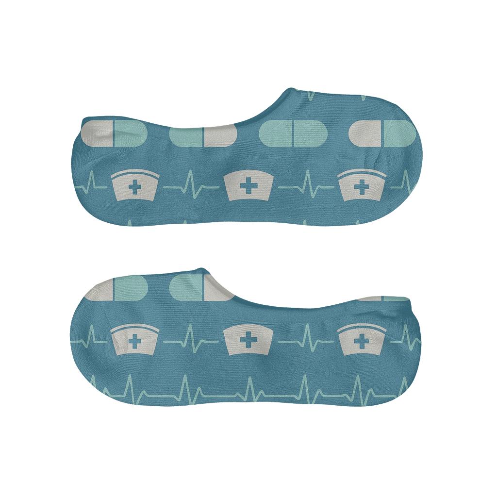 Capsule Stripes With Nurse Heart Monitor Bands breathable seamless no-show sockscustom no-show socks
