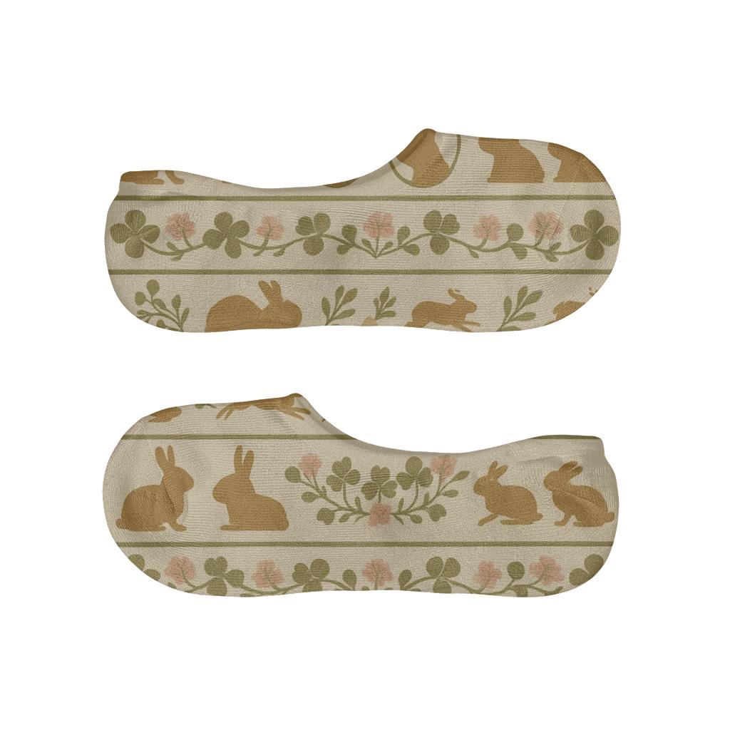 Pattern Bands With Rabbit Silhouettes custom no-show socks