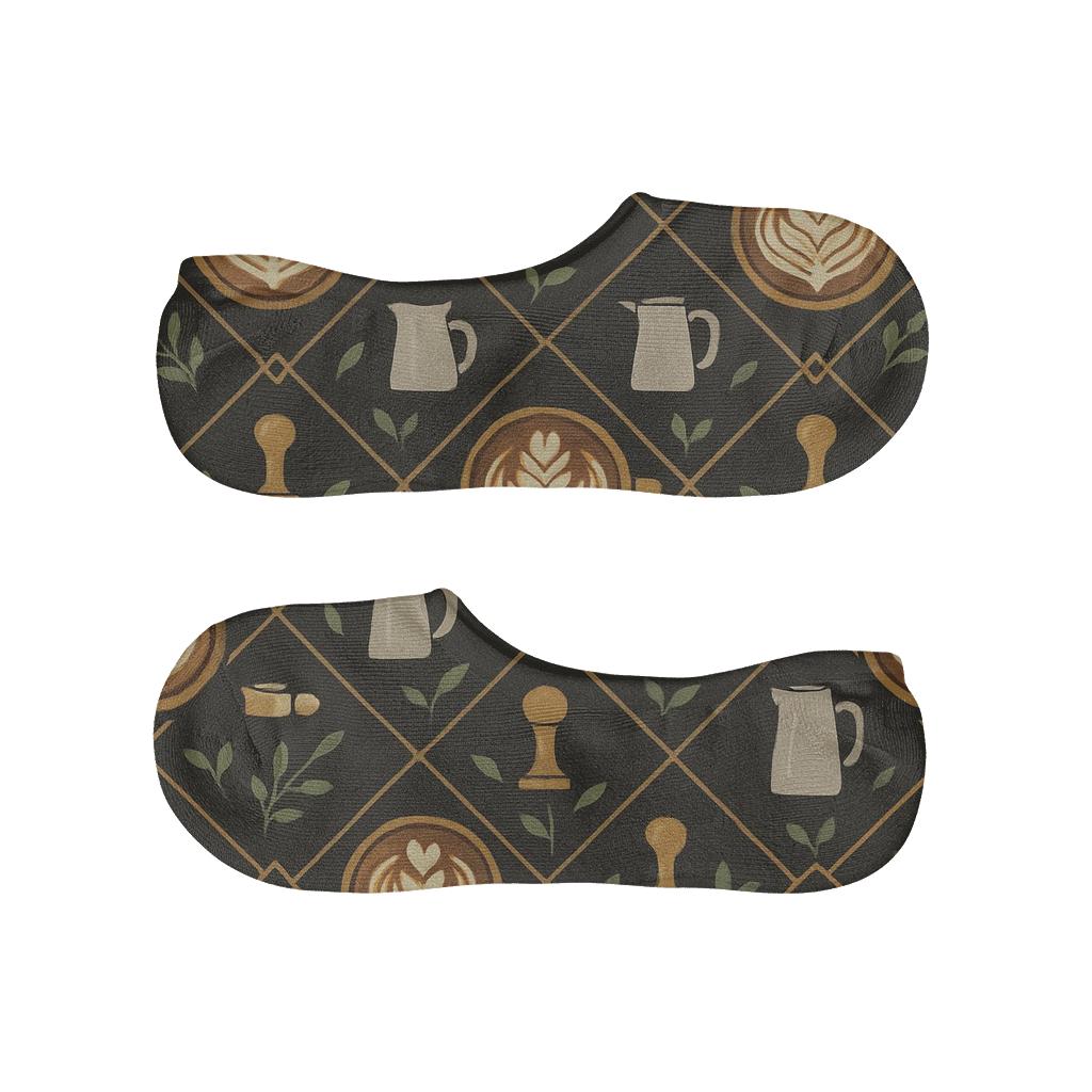 Latte Art Lattice With Barista Tools breathable no-show socks