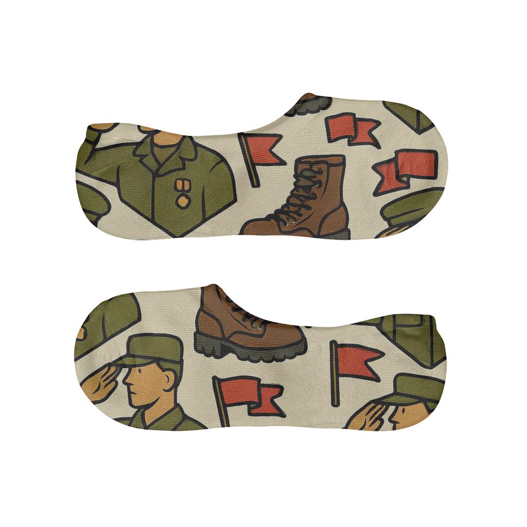 Combat Boot Parade Pattern In Soldier Style breathable no-show socks