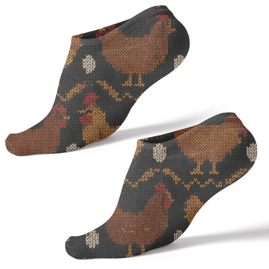 Knitted-Illusion Chicken Feather Lattice comfortable cotton ankle socks