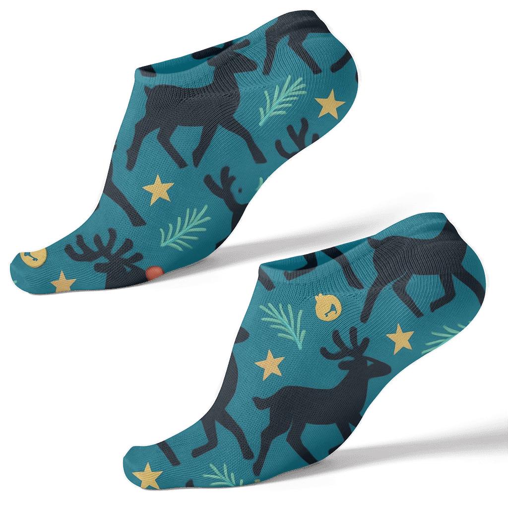 Reindeer Parade With Rudolph Lead soft everyday ankle socks