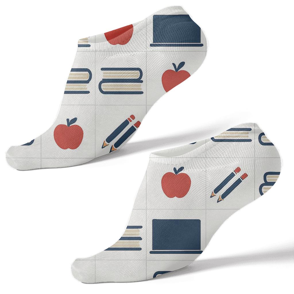 Notebook Tilework With Teacher Charm personalized ankle socks