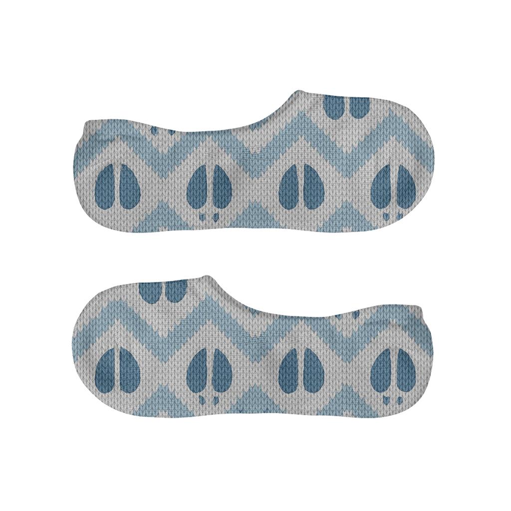 Knitted-Pattern Illusion Reindeer Tracks Chevron personalized no-show socks