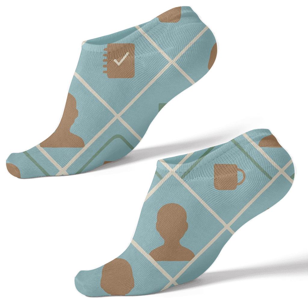 Notebook Lattice With Counselor Silhouettes comfortable cotton ankle socks