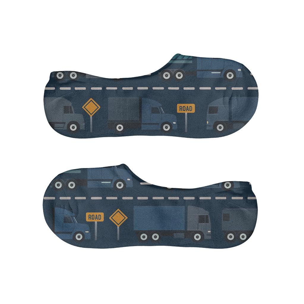 Highway Stripe Bands For The Truck Driver personalized no-show socks