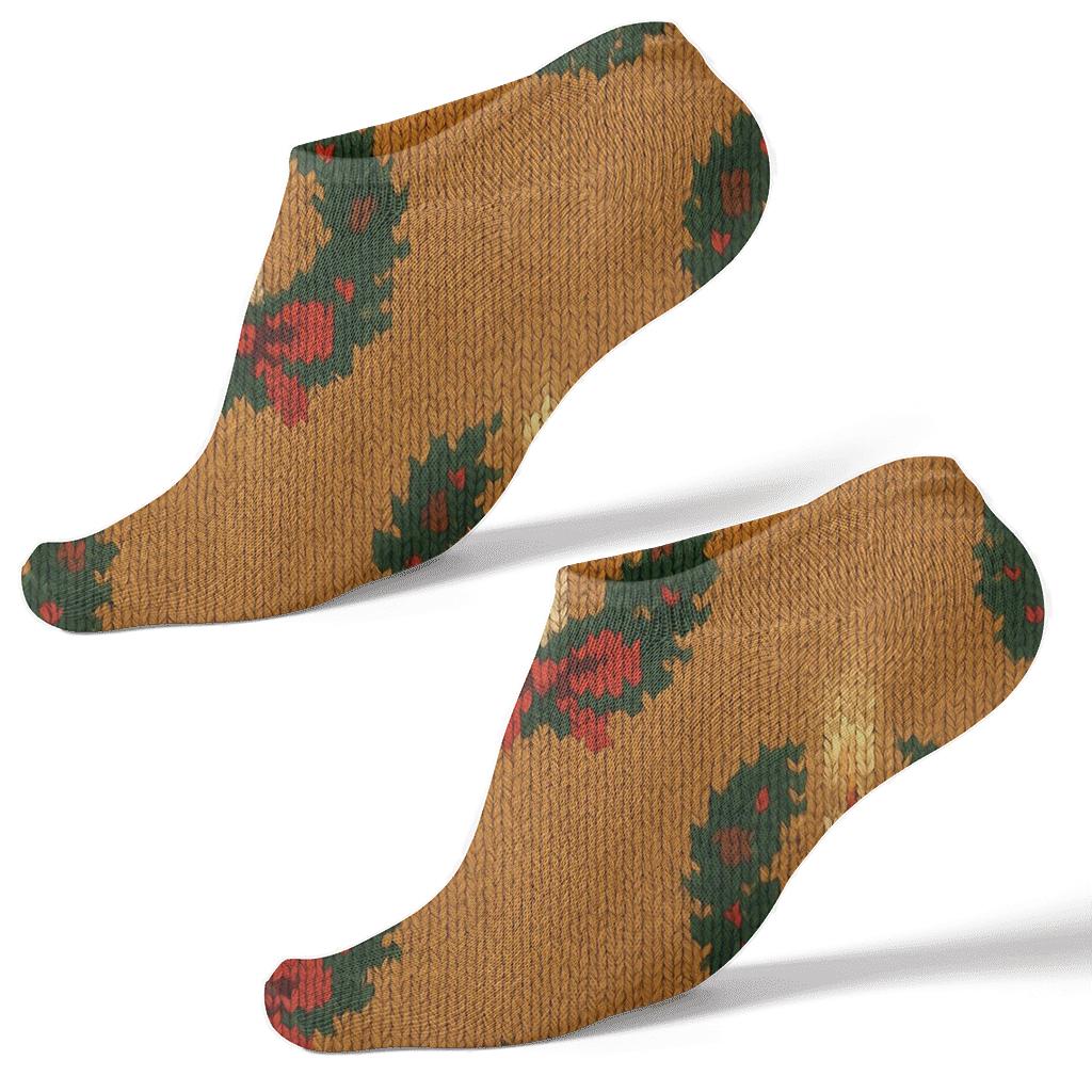 Knit Illusion Candle Medallions With Advent Wreath custom ankle socks