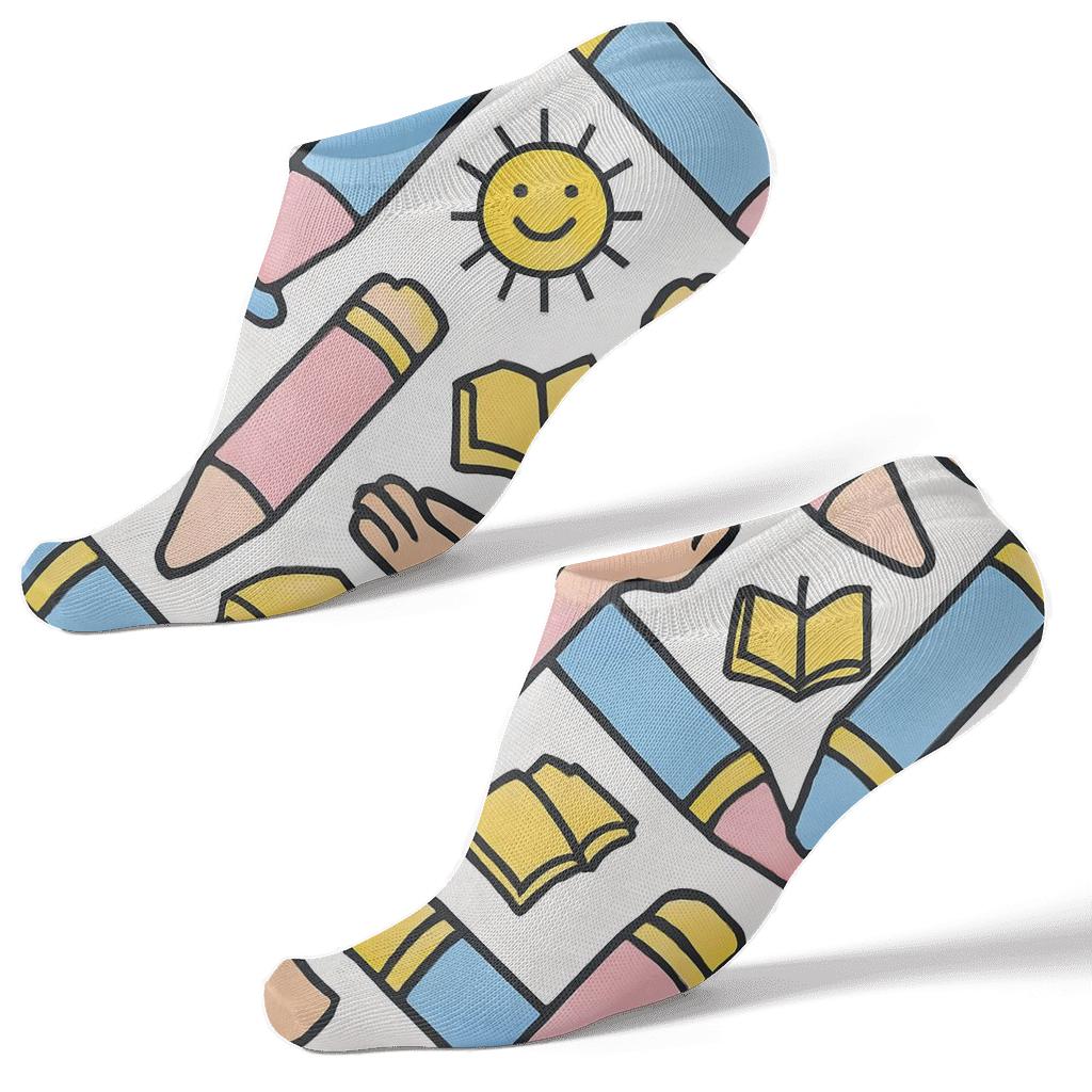 Crayon Chevron For Childcare Worker Days stylish athletic ankle socks