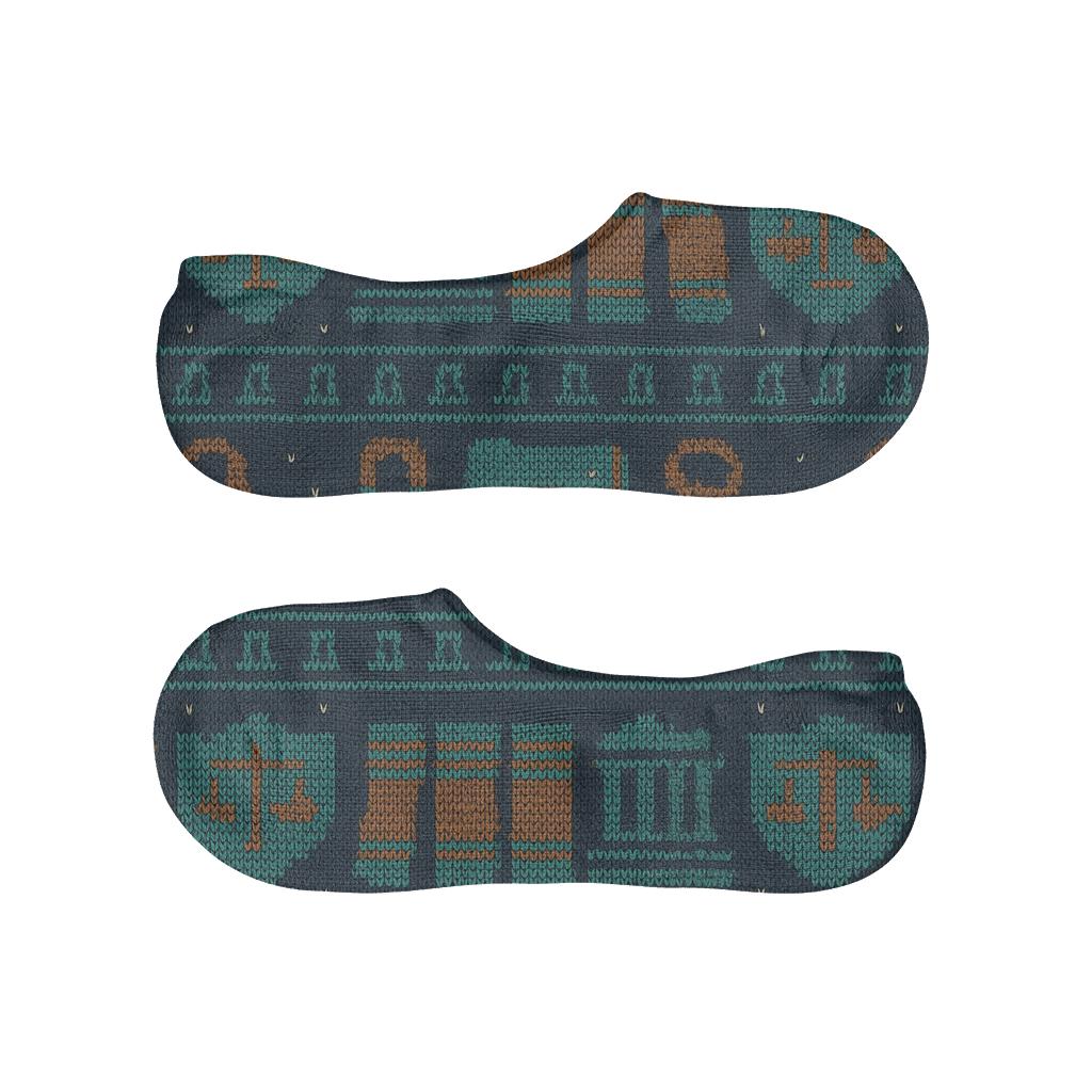 Probation Officer Knit Illusion Badge Stripe comfortable low-cut socks