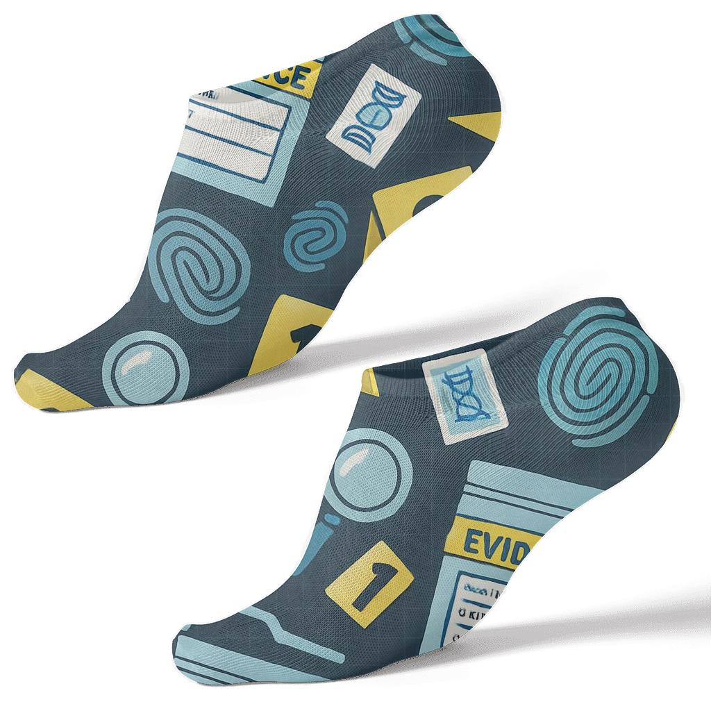 Evidence Collage Forensic Scientist All Over Pattern designer print ankle socks