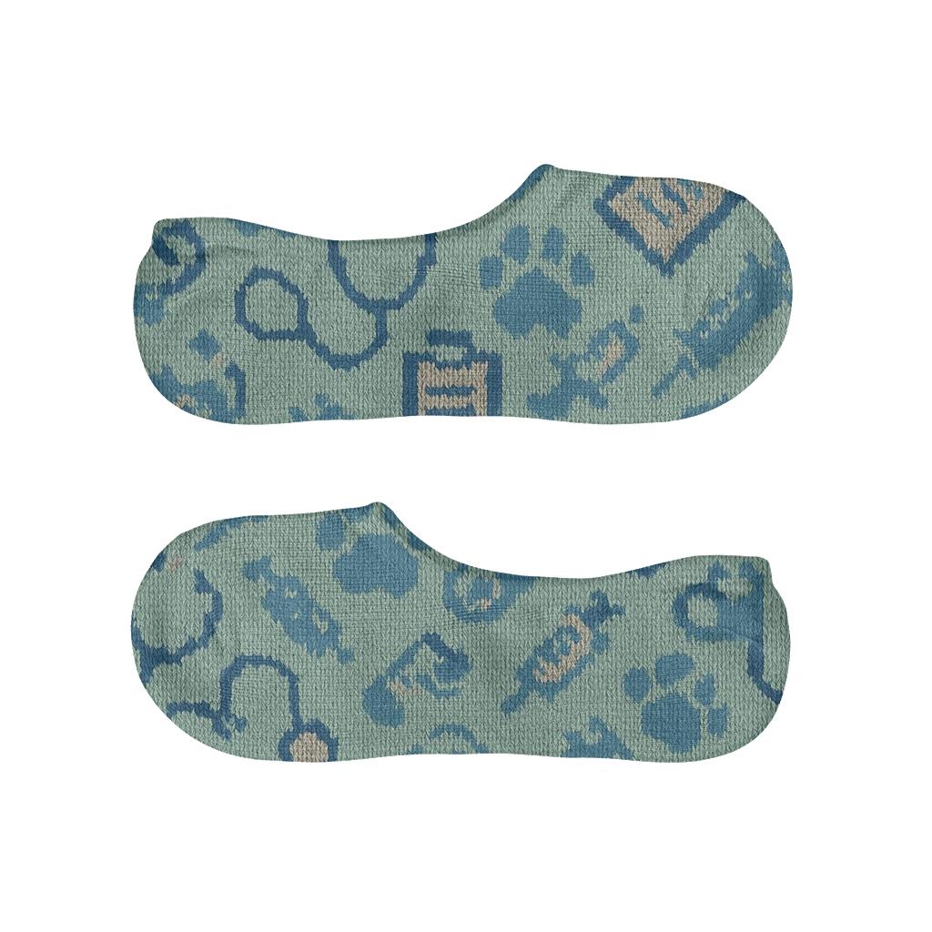 Knitted Lattice Veterinary Technician Clinic Icons personalized invisible socks