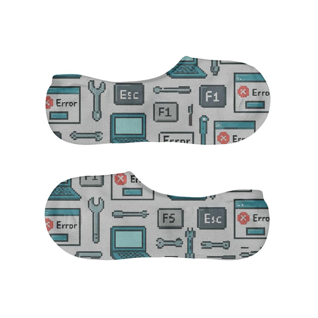 Pixel Grid It Support Specialist Fix It Icons custom no-show socks