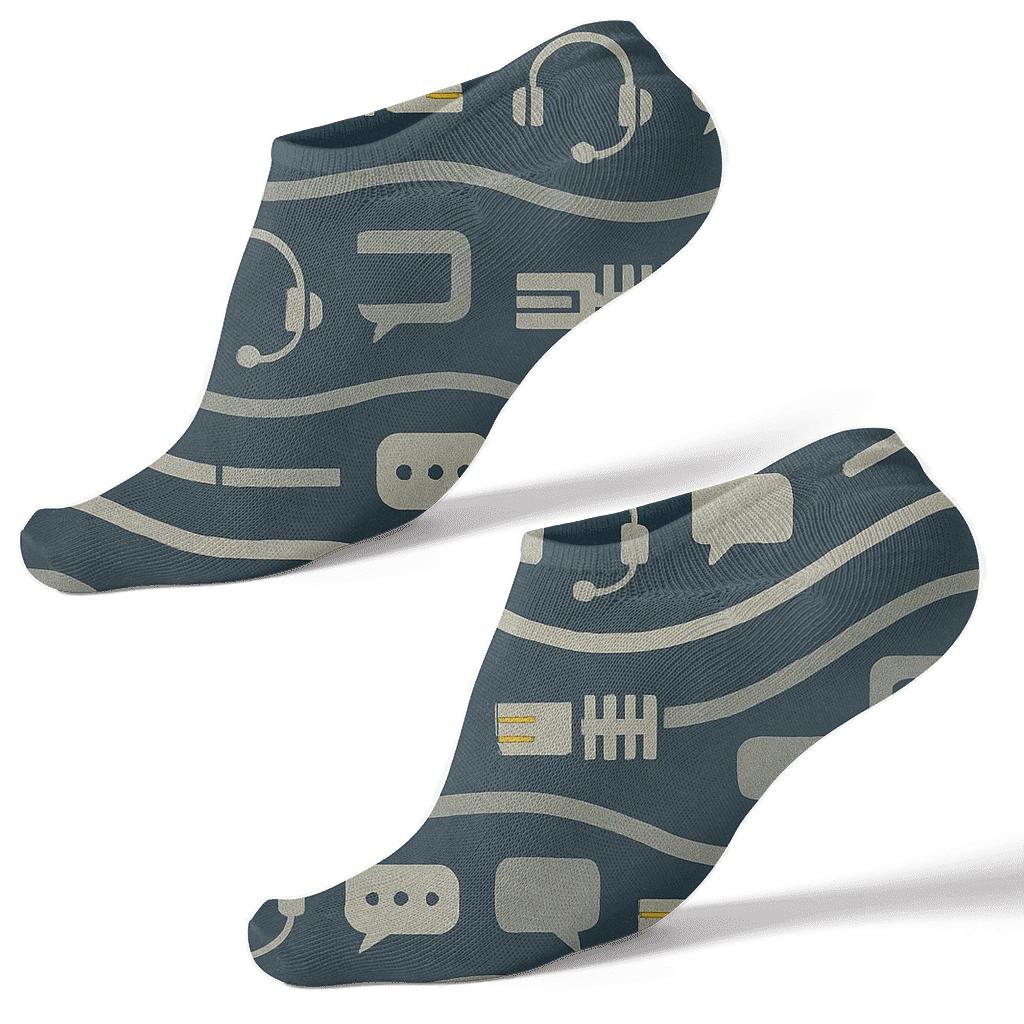 Cable Wave Band Pattern, It Support Specialist Edition custom ankle socks