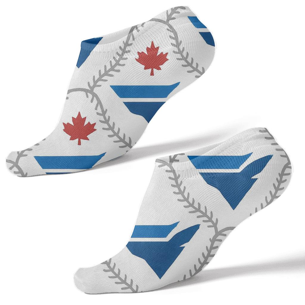 Wing And Seam Lattice, Blue Jays Edition unique graphic ankle socks
