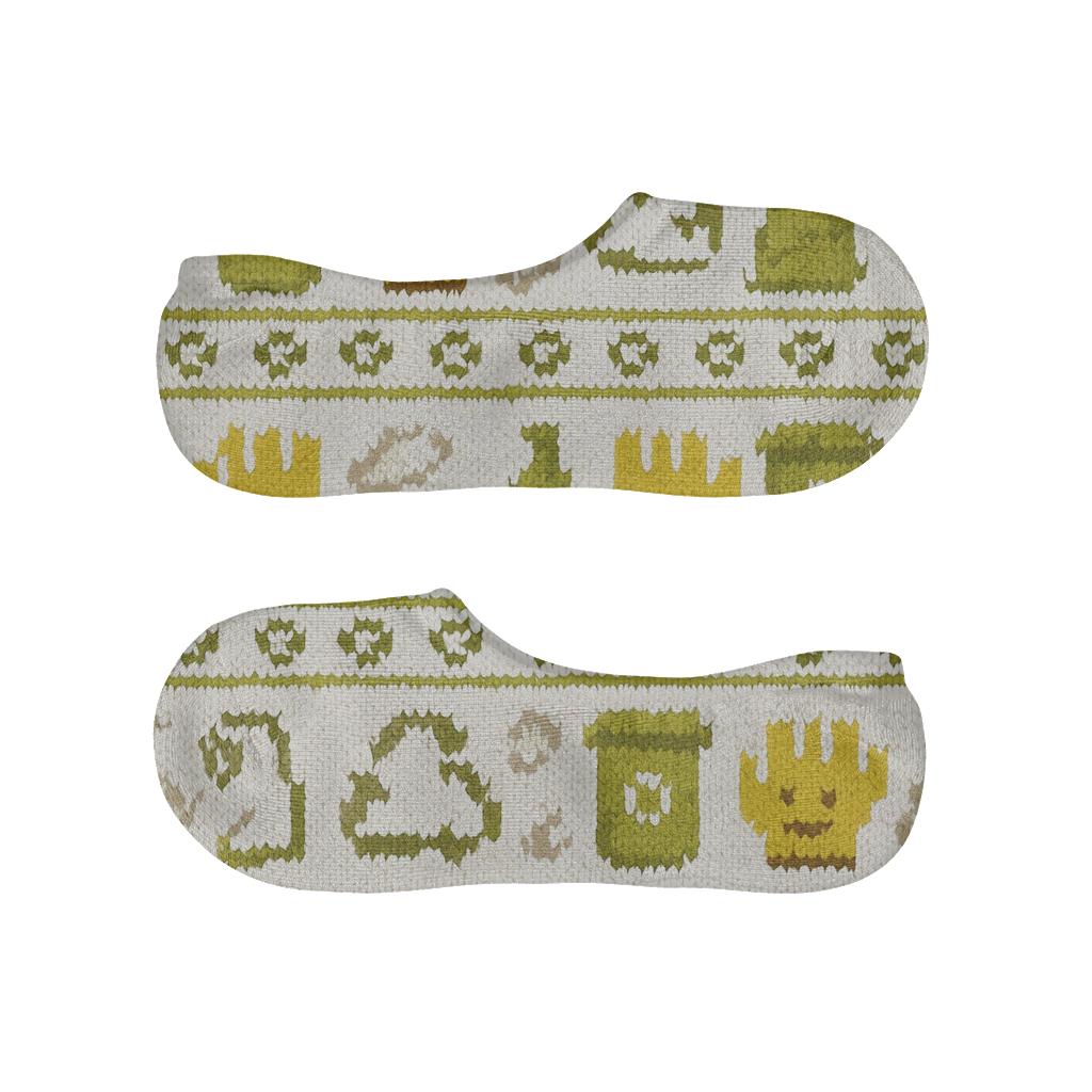 Recycling Plant Worker Knit Illusion Sorting Stripe breathable no-show socks