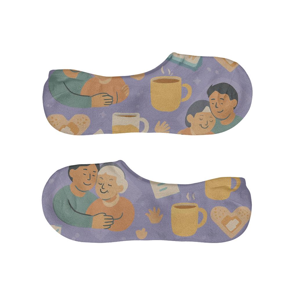 Caregiver Quilt Tile Comfort Parade anti-slip no-show socks