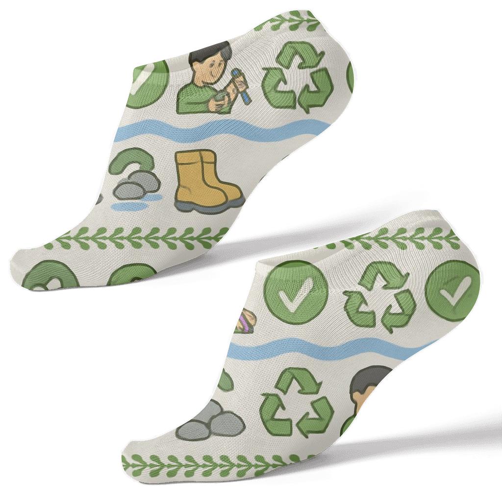 Water Quality Ribbons with Environmental inspector Tools Ankle Length Socks