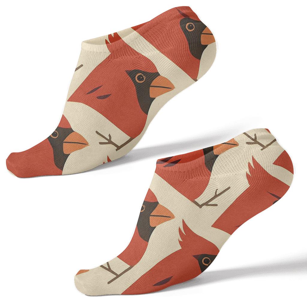 Cardinal Crest Chevron On Warm Ivory Background trendy patterned ankle socks