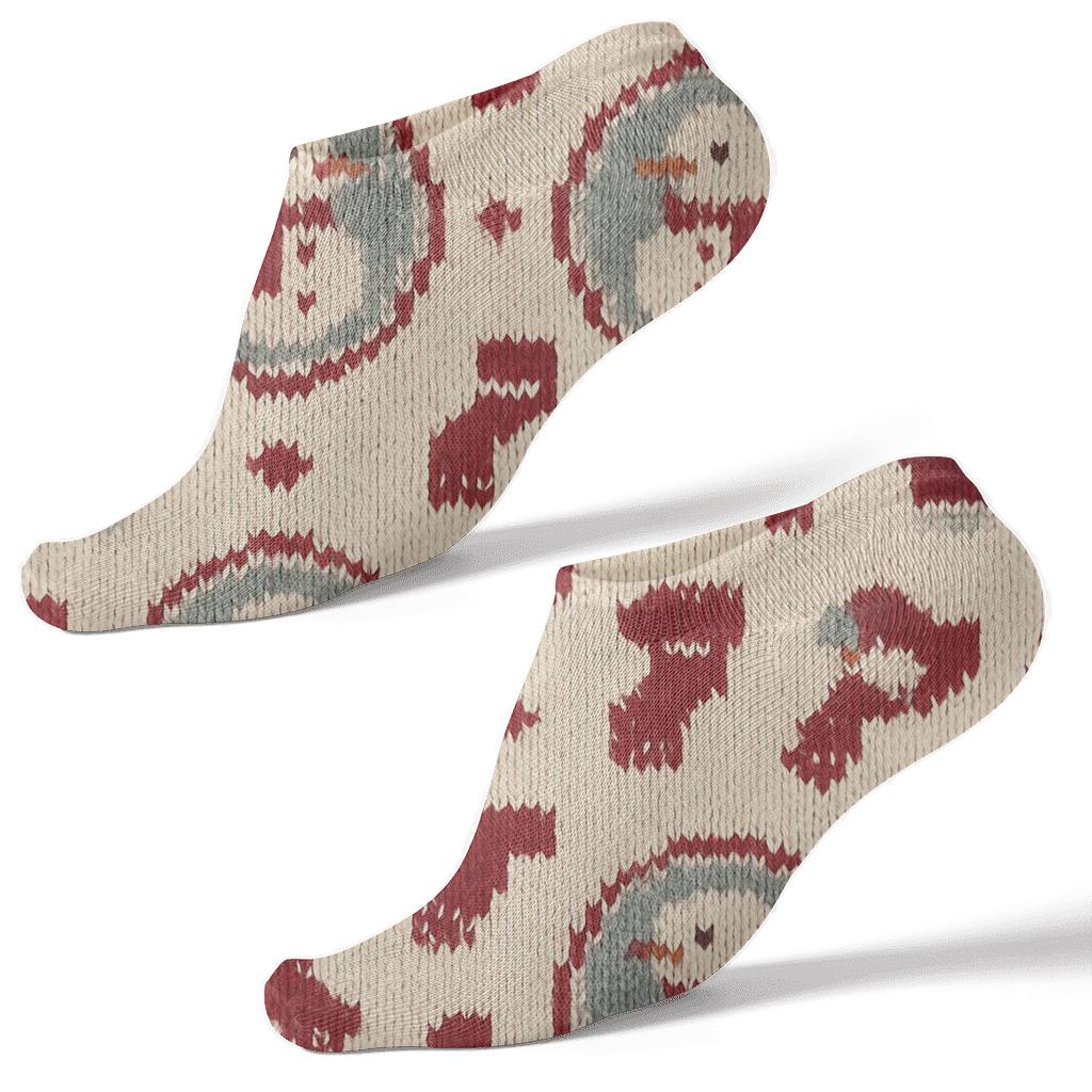 Knitted Snowman Medallions For Xmas Cozywear personalized ankle socks