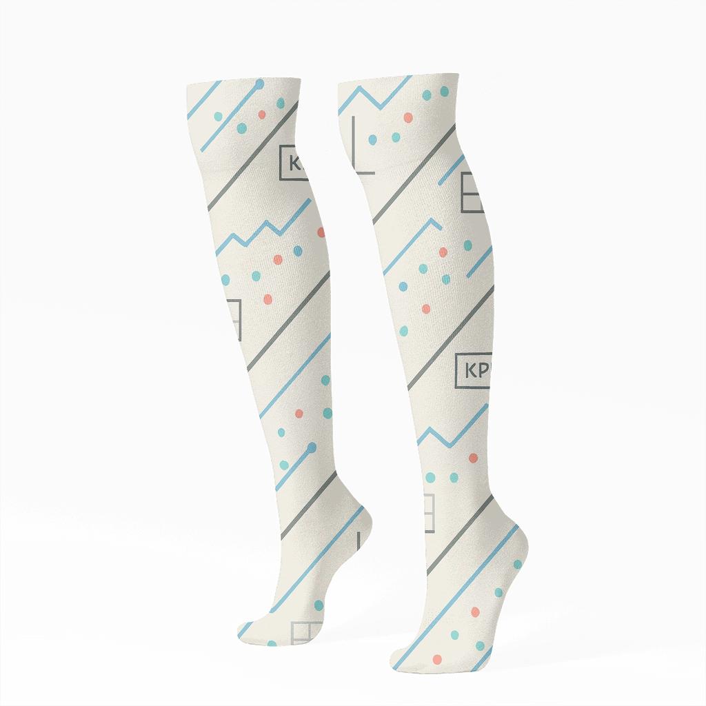 Metric Mosaic With Data Analyst Accents premium sports knee-high socks