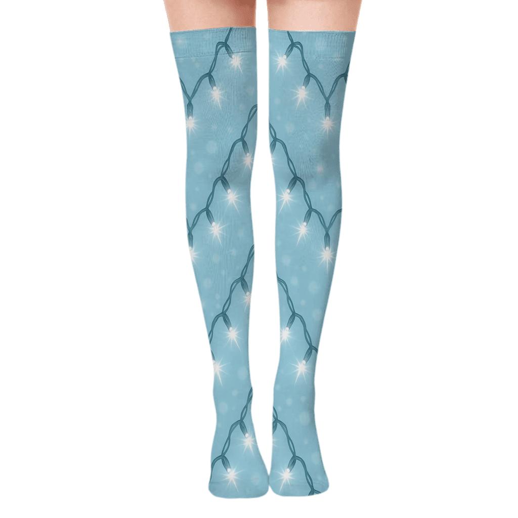Icicle Light Chevron Parade custom over-the-knee socks