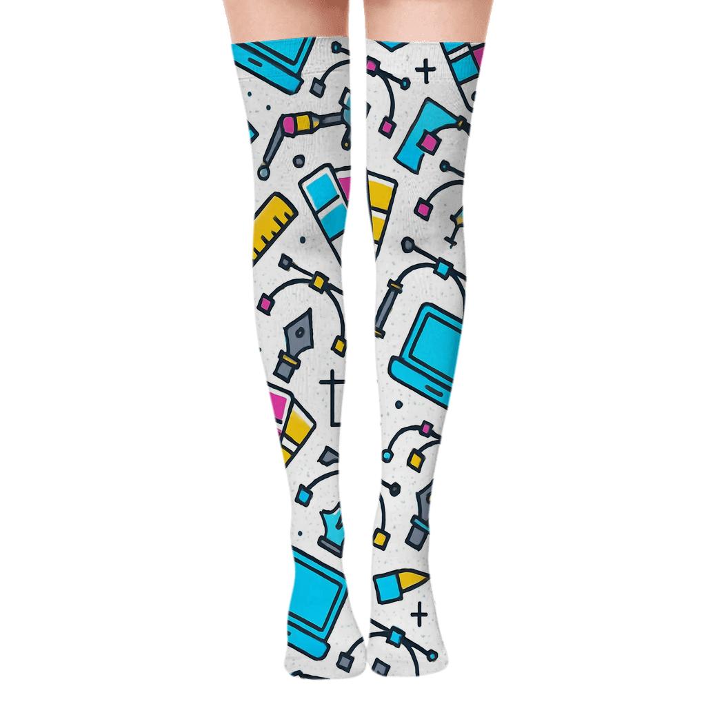 Studio Tools Tessellation For Graphic Designer personalized over-the-knee socks