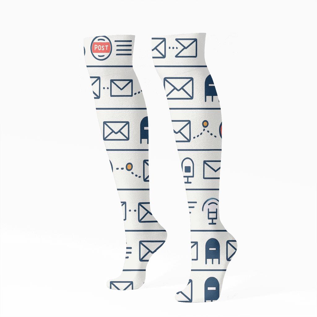 Delivery Route Bands, Postal Worker Edition designer print knee-high socks