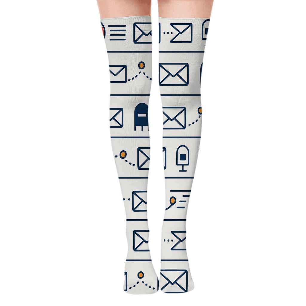 Delivery Route Bands, Postal Worker Edition unique graphic over-the-knee socks