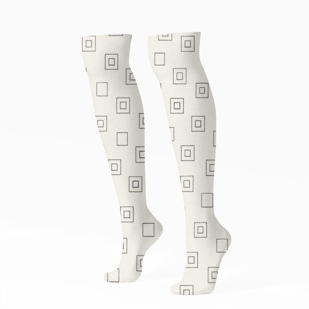 Nested Square Whisper custom knee-high socks