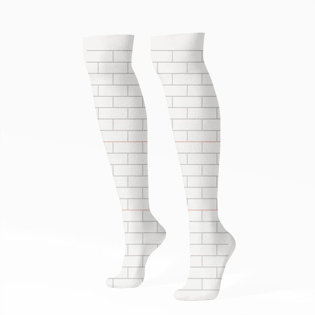 Calm Brick Thread stylish athletic knee-high socks