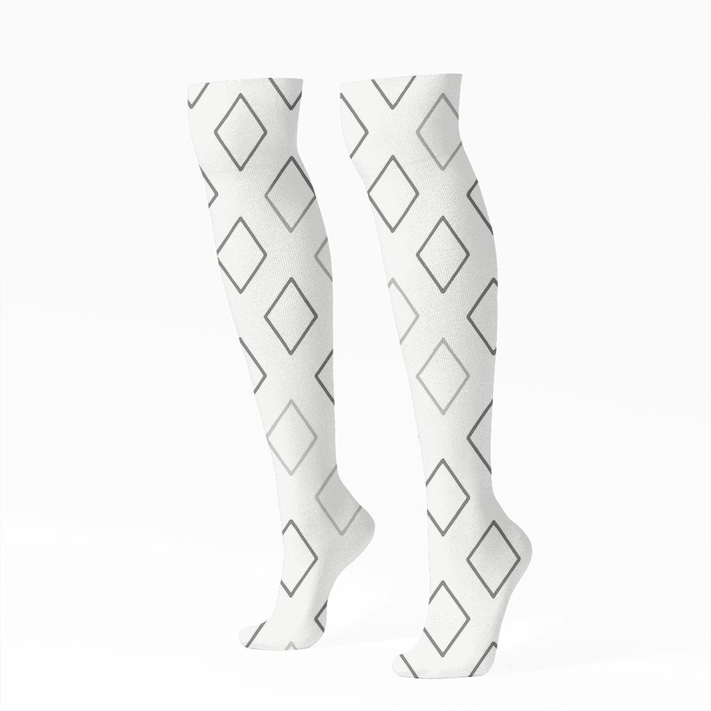 Sparse Diamond Gridline personalized knee-high socks
