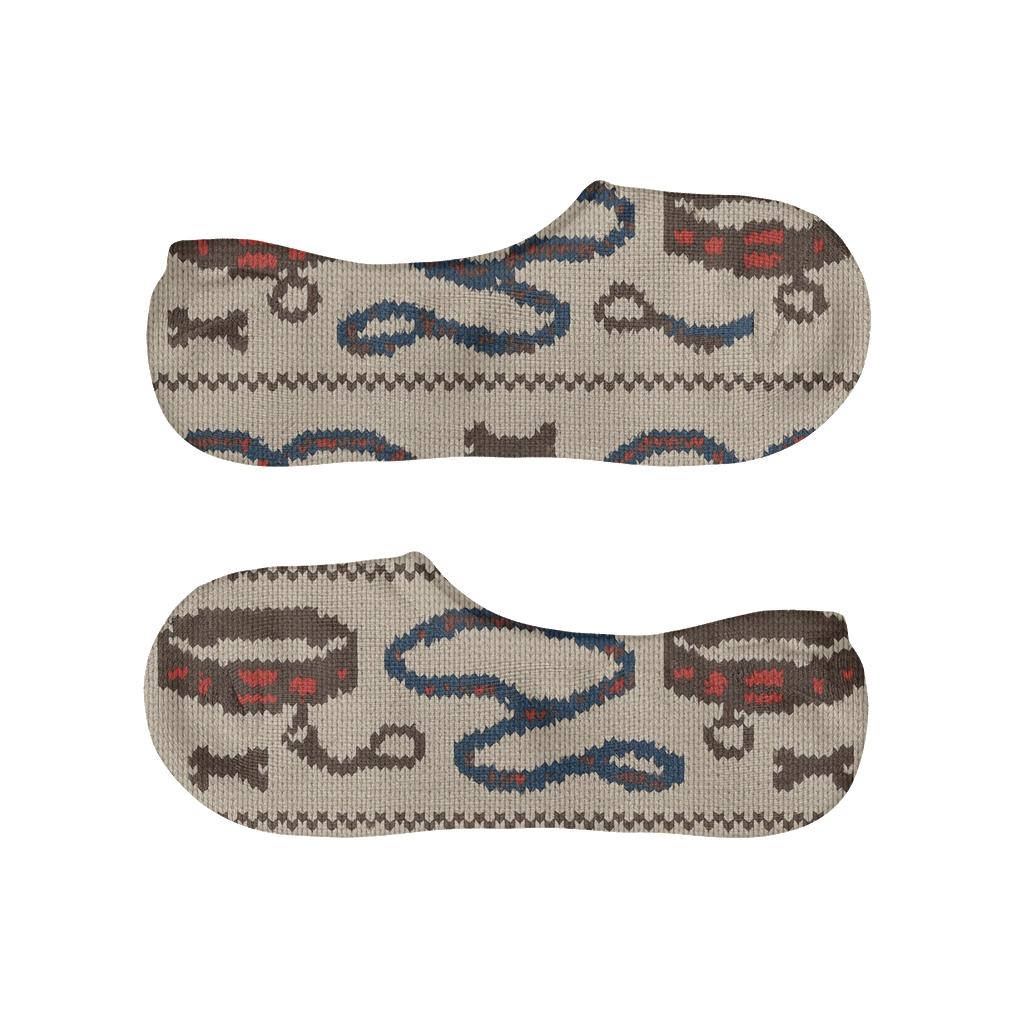 Knitted Illusion Dog Collar Fair Isle Bands soft cotton no-show socks