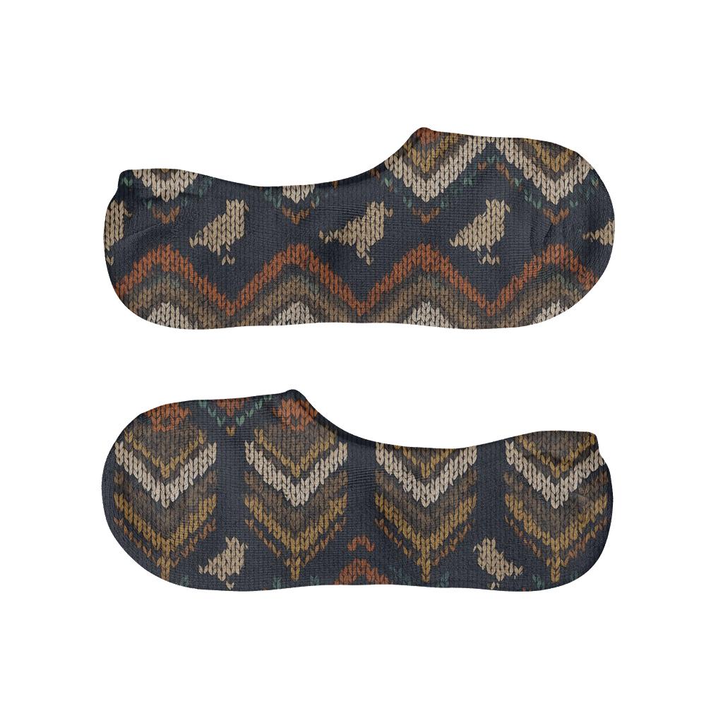 Bird Feather Chevron Knit Illusion unique hidden socks